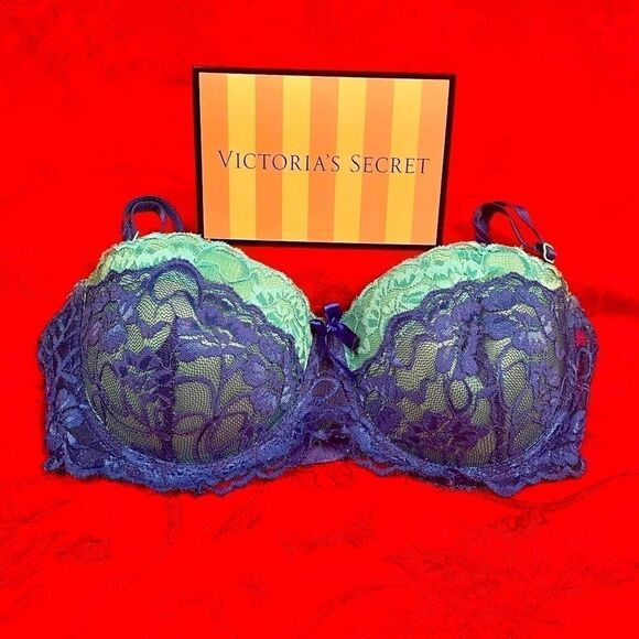 COBALT & TEAL LACE 34C by FREDERICKS OF HO… - Picture 1 of 6